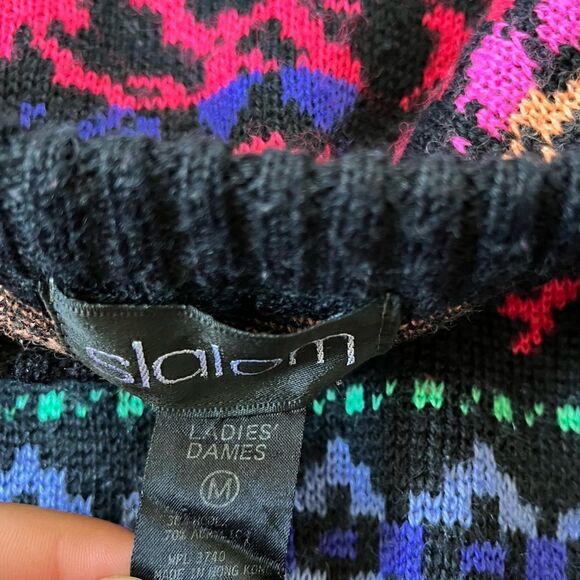 Vintage Wool Blend Funky Knit 80's Sweater Medium - Picture 5 of 6